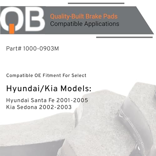 QUALITY-BUILT Front Semi-Metallic Brake Pads, QB 1000-0903M, Compatible with 2001-2005 Hyundai/Kia (Santa Fe,Sedona) by Quality-Built - Used condition - Image 3