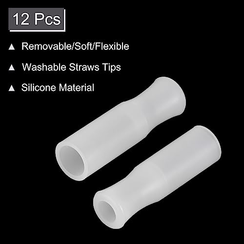 uxcell 12 puntas de silicona para pitillos reutilizables miniatura 3