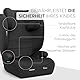 KikkaBoo i-AID Kindersitz 15–36 kg ohne ISOFIX, Gruppe 2-3 (100–150 cm), von 3,5 bis 12 Jahren, i-Size, 13-fach verstellbare Kopfstütze, Schwarz