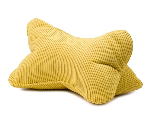 Gözze - Leseknochen Capri, Nackenkissen in Feincord-Optik, Lese- und Relaxkissen für Nacken und Rücken, 40 x 25 cm - Senf