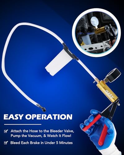 Orion Motor Tech Brake Bleeder Kit with Hand Vacuum Pump and Adapters, Brake Bleeding Kit for Brake Fluid Power Steering Fluid More, Vacuum Brake Bleeder Pump with Pressure Gauge - Image 4