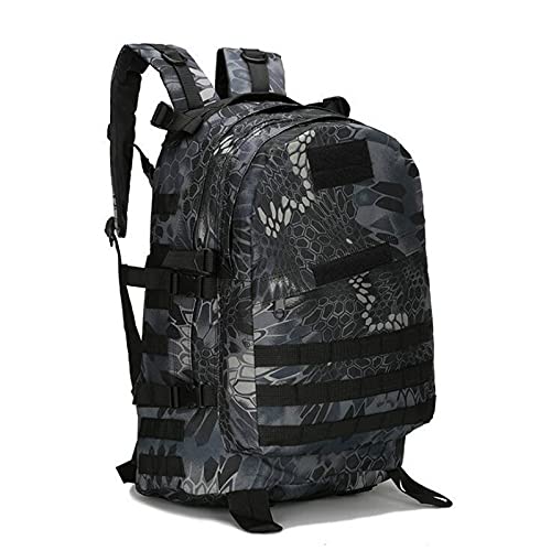 AIOFOGXC 55L Sport extérieur Sac à Dos Tactique Sac à Dos Tactique Escalade Sac à Dos Camping randonnée randkking Sac de Voyage (Capacity : 50 70L, Color : Python Black)