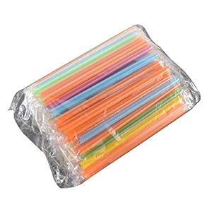 100 stks / set Kleurrijke Grote Rietjes Voor Bubble Smoothie Milkshake Party Smoothies Bar Accessoires multicolor