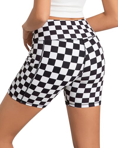 AHLW Workout Biker Shorts for Women with Pockets - High Waisted Stretchy Buttery Soft Athletic Running Yoga Shorts 5 inches2