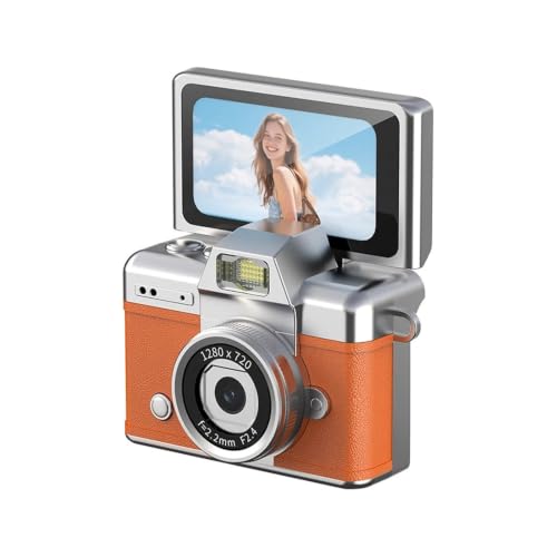 Mini cámara digital retro compacta con pantalla abatible 1.47 pulg.