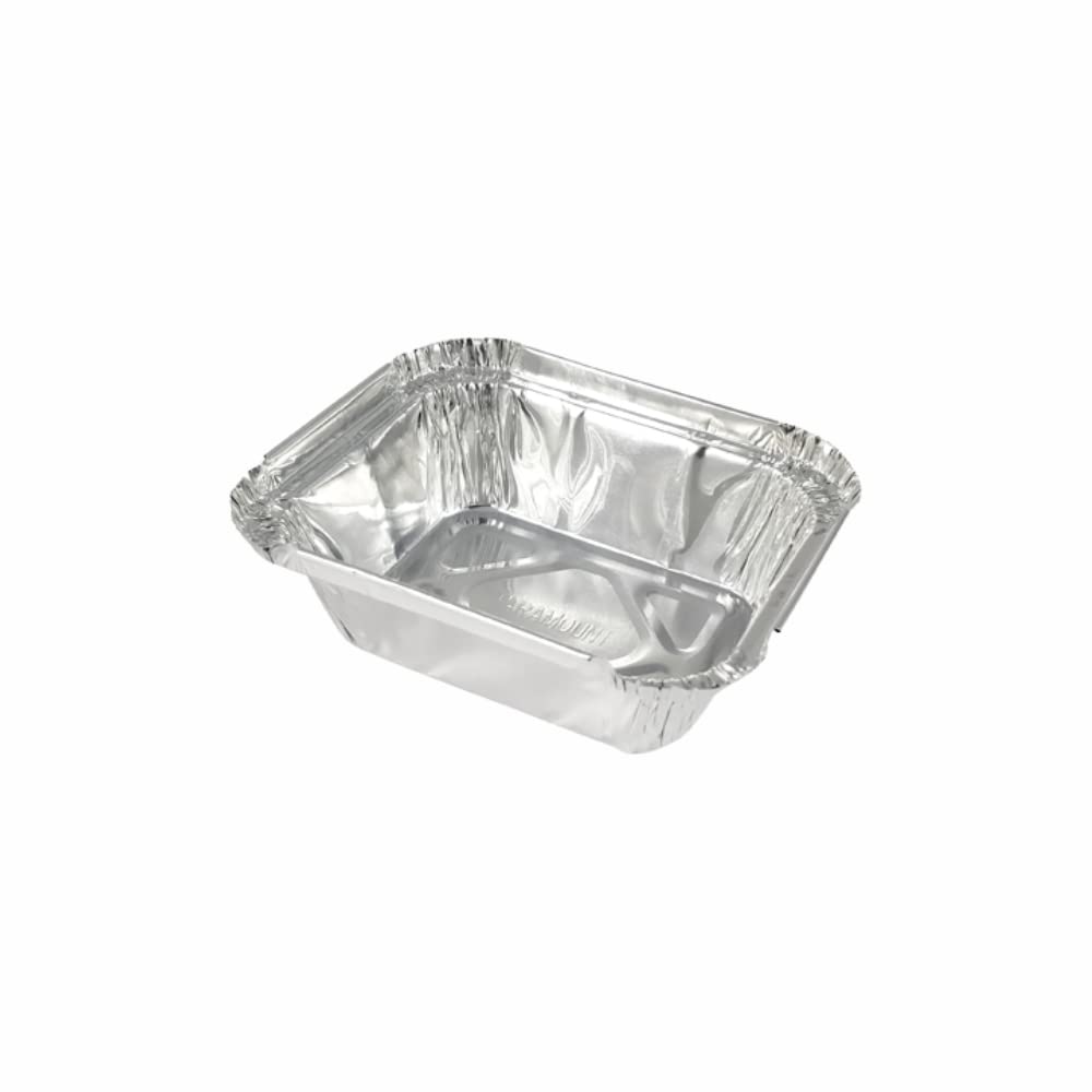 M1SS (Pack of 500) – 250ML No. 1 Aluminium Foil Food Containers Lids Foil Pans Silver Foil Food Trays Takeaway Tin Containers Foil Dishes Baking Cooking Freezing Roasting Grilling Baking