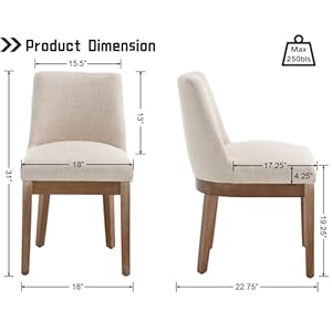 Kitchendiningroomchairssetof4modernlinenfabricupholstereddiningchairswithwoodlegsfarmhousearmlesskitchenchairs18wideaccentsidechairsfordiningroomlivingroombeige Urban Country Home Decor Kitchen dining room chairs set of 4 modern linen fabric upholstered dining chairs with wood legs farmhouse armless kitchen chairs 18 wide accent side chairs for dining room living room beige urban country home decor