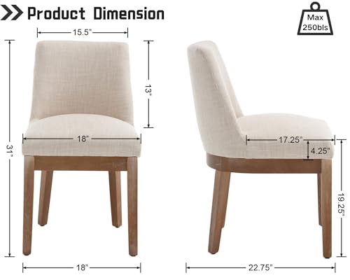 Kitchendiningroomchairssetof4modernlinenfabricupholstereddiningchairswithwoodlegsfarmhousearmlesskitchenchairs18wideaccentsidechairsfordiningroomlivingroombeige Urban Country Home Decor Kitchen dining room chairs set of 4 modern linen fabric upholstered dining chairs with wood legs farmhouse armless kitchen chairs 18 wide accent side chairs for dining room living room beige urban country home decor