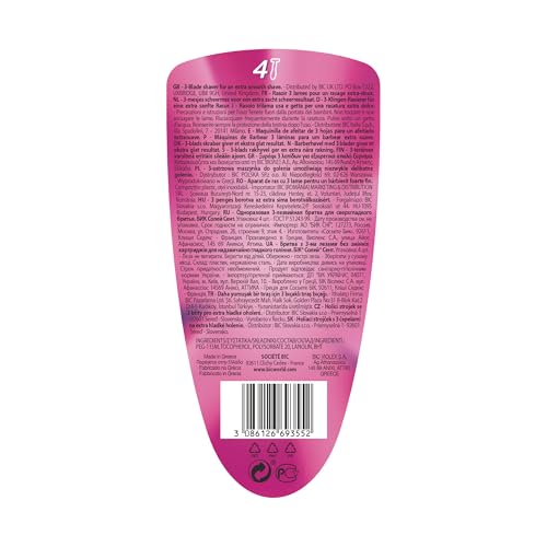 BIC Soleil Scent Razors Women - Triple Blade Disposable Womens Razors with Floral Scented Handles - Pack of 4