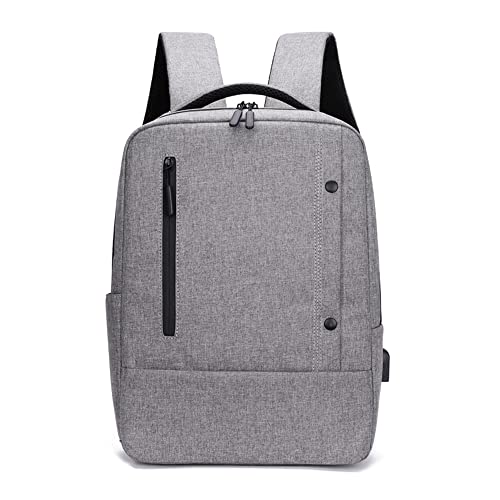 Sac à dos gris de forme classique avec port de charge USB taille L