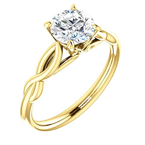 GNG Solid 14k White Gold 1 CT D-E-F Moissanite Infinity Style Solitaire Engagement Ring for Women (14k Yellow Gold, 4.5) GNG Solid 14k White Gold 1 CT D-E-F Moissanite Infinity Style Solitaire Engagement Ring for Women (14k Yellow Gold, 4.5)