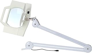 LGXEnzhuo 10x LED Table Clamp Magnifier Lamp Bench-top Magnifier Lamp White Glass for Reading Working Workbench Circuit Board Test 110V