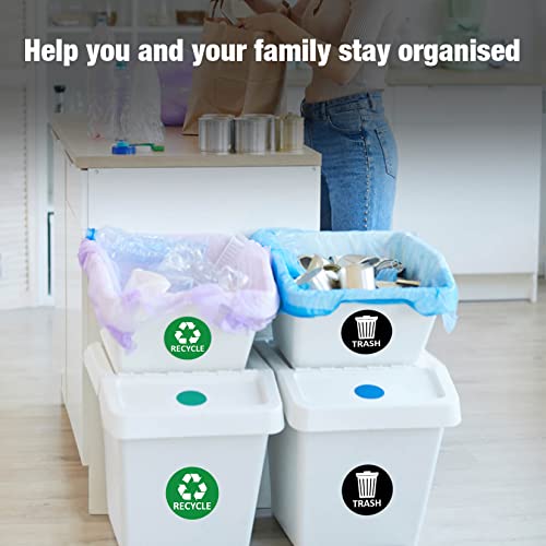 8 Pack Recycle Sticker For Trash Can - Sukh Large Sign Garbage Recycling Sticker Reuse Recycle Vinyl Perfect For Kitchen Necessity Home Essentials,Home, Office,Work,Commercial Event,Apartment,Hotel, Gym, Room,Bars,Recycling Stickers For Trash Can #TOP6