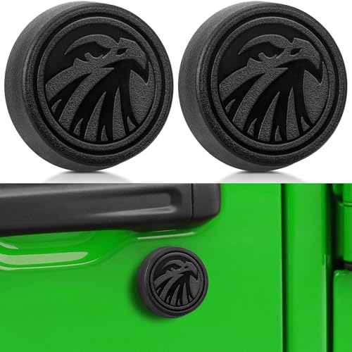 MODELAUTO Keyhole Covers for 2018–2025 Jeep Wrangler JL & Gladiator JT Front Door, 2 Piece Magnetic Lock Protectors with Unique Design, Easy Snap-On Installation, Decor Accessories (Eagle Style)