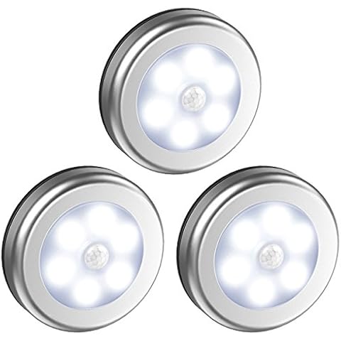Oria 3 Pack Motion Sensor Light, Cordless Battery-Powered Light, Automatic Night Light with 3M Adhesive Pads, Stick-Anywhere, Perfect for Closet, Hallway, Stairs, Bedroom,ect Cover
