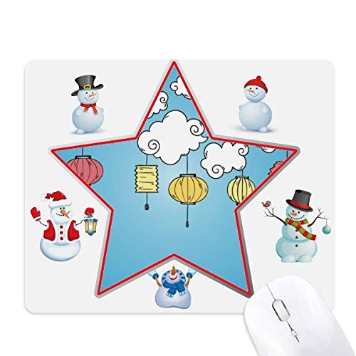 Tapis de souris nuage et bonhomme de neige coloré pour bureau