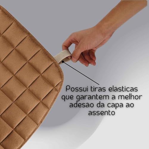 Kit 3 Capas De Assento Para Banco de Carro Almofadado Confortável Em Suede Com Porta Objetos (MARROM