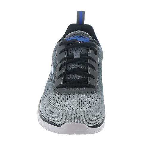 Skechers Skechers Mens Track Ripkent Trainers, Charcoal Mesh Black Trim, 8.5 UK