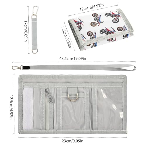 ALAZA Kids Wallets for Boys Girls Toddler Trifold Wallet Children Small Mountain Bike with Zipper Coin Pocket3