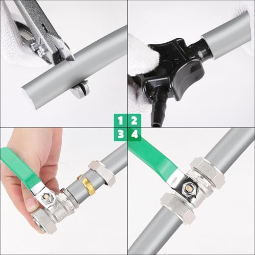 Robinet à boisseau sphérique pour stopper les fuites de tuyau d'air avec raccord de compression - 4