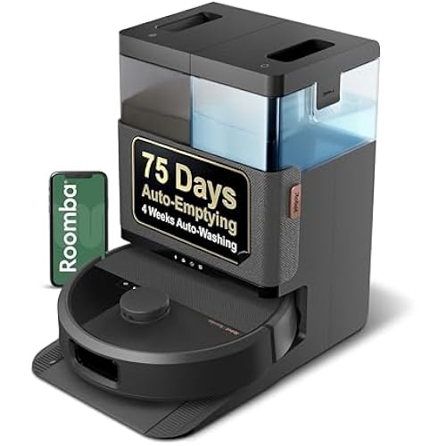iRobot Roomba Plus 505 Combo Robot Vacuum & Mop with AutoWash Dock - Extending Spinning Mop Pads, Self-Empties, Pad Wash & Heated Drying, Self-cleaning, Recognizes & Avoids Obstacles, LiDAR Navigation