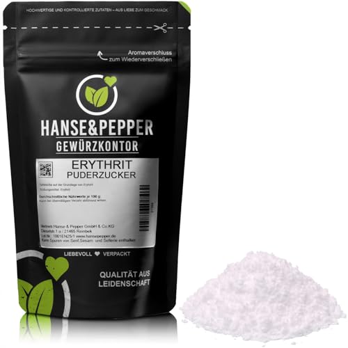 1kg Erythrit Puderzucker - Tafelsüße auf der Grundlage von Erythrit Kalorienfrei