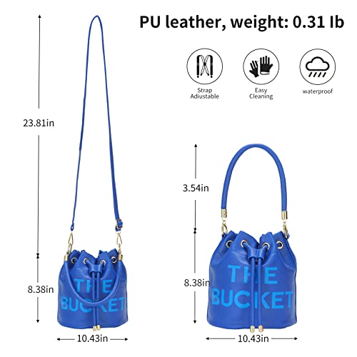 Image of JQAliMOVV Mini Leather Bucket Bags for Women Drawstring Bucket Purse Crossbody Handbags Hobo Bag