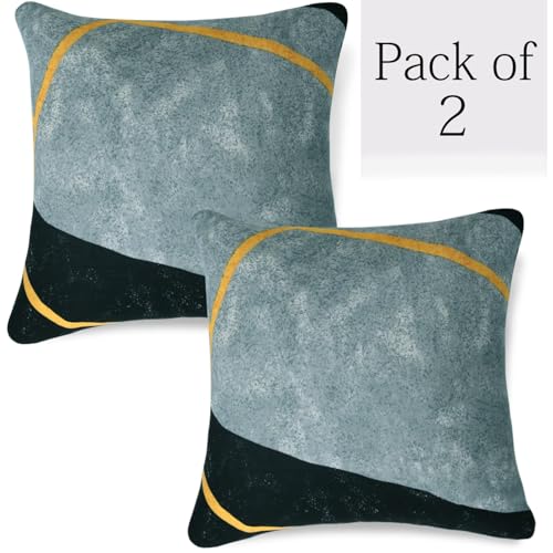 Image of HOKIPO 'Elira Series' Stretchable Cushion Cover for Sofa 16x16, Pack of 2, Multicolor Abstract Geometry (NEW-AR-4993-C10*2)