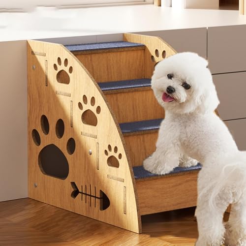 Escaleras de cama para perros en madera para subir al sofá con calma 3
