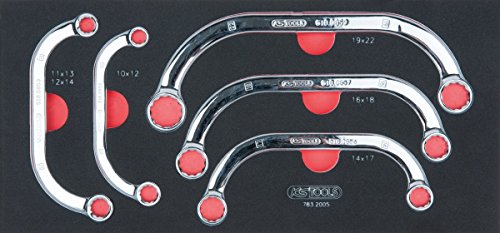 KS Tools 783.2005 - Module de clés polygonales demi-lunes - Pour servantes et établis - Empreinte des outils découpée au laser - Mousse imputrescible - 5...