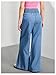 GORGLITTER Girl's Wide Leg Jeans Smocked High Waist Loose Denim Pants Light Wash 12Y