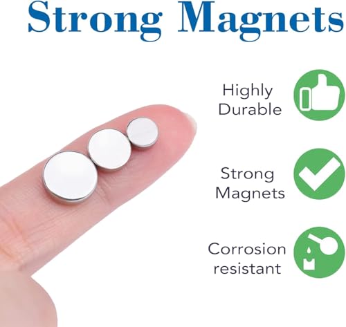 Image of TRYMAG Small Neodymium Magnets, 3 Different Size Refrigerator Magnet 60Pcs