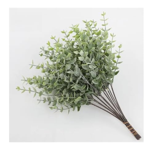 Image of SPHINX Artificial Pine,Cedar,Cypress,Conifer,Eucalyptus Stems /Needles- Faux Greenery Home Decor,Festivals,Trousseau,Gift Packing,Baskets,DIY Crafts & Celebrations- (10, Frosted Eucalyptus, 30 cm)