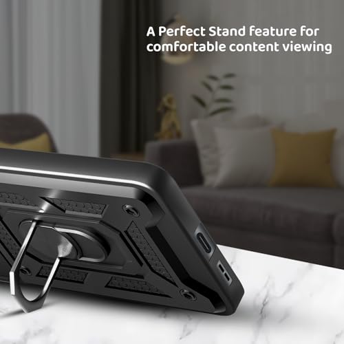 Image of Tough Armor Bumper Back Cover Case for OnePlus Nord CE 6 Lite 5G | Sliding Camera Cover, Kickstand & Ring Holder 360 Degree Protection Back Cover Case for OnePlus Nord CE 6 Lite 5G - Black