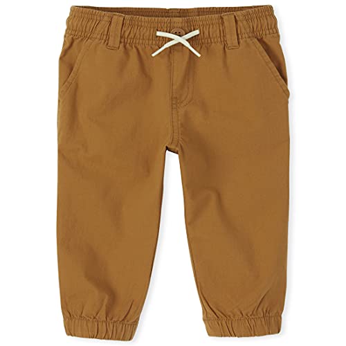Image of The Children's Place Baby Toddler Boy Woven Stretch Pull on Jogger Pants
