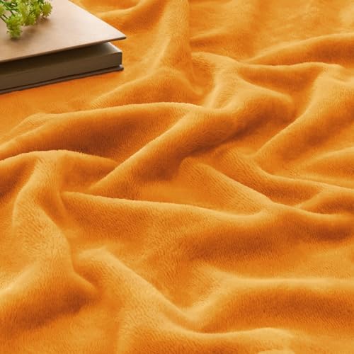Image of BEDELITE Burnt Orange Throw Blankets for Couch & Bed, 300GSM Luxury Plush Cozy Fleece Blanket 50 inch x 60 inch, Super Soft Lightweight Fall Blanket for Travel Camping