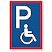 Produktbild Parkplatz Behinderte, Behindertenparkplatz Kunststoff Schild (blau, 20 x 30cm), Hinweisschild Behindertenparkplatz, Parkplatzschild Reserviert - Rollstuhlfahrer, Parkplatz freihalten Körperbehinderte