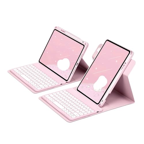 Étui de protection pour iPad Pro 11 rotatif rose avec clavier universel