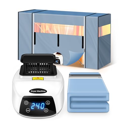 KPCB Tech Secadora de Ropa Portátil 2000W, Mini Secadora Eléctrica con Temporizador de 240 Min y Funda Tendedero Plegable, Secado y Aumento de la Temperatura Ambiente para Apartamentos en Invierno