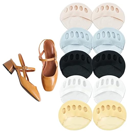 Lot de 5 paires de coussinets en nid d'abeille pour avant-pied - Coussinets réutilisables pour le métatarse - Soulagement de la fatigue du pied - Pour femme - Différents types de chaussures