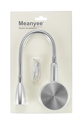 Meanyee Touch Switch Stepless Dimmable Flexible Gooseneck Reading Lamp Wall Mount Sconces Led Light Bedside Lamp For Books With Dim Blue Led Indicator No Flicker(Warm White3000K-3200K) #TOP4