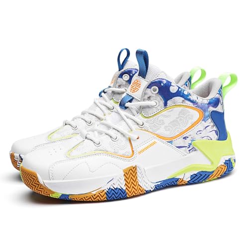 Men's Casual Versatile Sneakers Students Outdoor Fitness Training Shoes White Blue