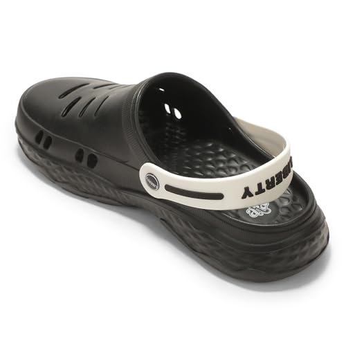 Image of Liberty A-HA BEACHRIDEM Clogs for Men - Black & Grey EVA Slip-On Casual Clogs | Soft Moulded Footbed, Lightweight Everyday Footwear for Home, Casual, Errands, Daily, Outdoor & Relaxed Wear