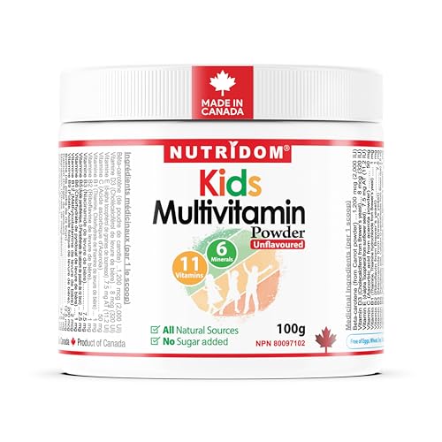Nutridom - Nutridom Complete Kids Multivitamin Powder - 100g, All-Natural, Non-GMO, Sugar-Free, Vegan, Vegetarian - with Vitamins A, B Complex, C, D3, Magnesium, Calcium, Biotin and More for Optimal Child Health and Wellness.