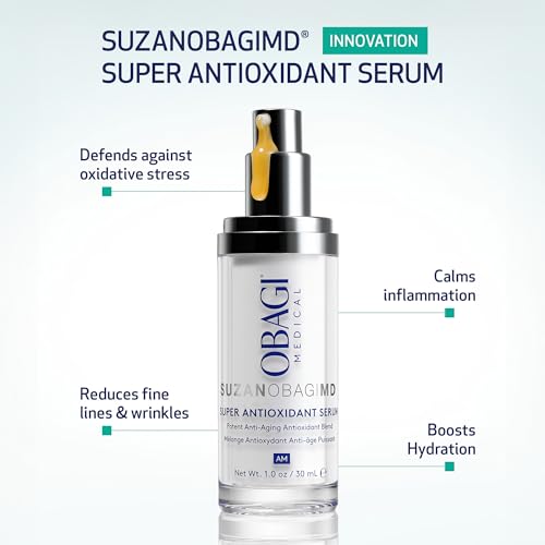 Obagi Medical SUZANOBAGIMD Super Antioxidant Serum – Reduces Oxidative Stress & Irritation, Minimizes Appearance of Fine Lines & Wrinkles, Brightens Skin Tone & Boosts Hydration – Safe for Sensitive Skin – 1 oz