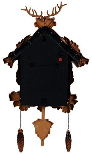 Image of Oreva AQ-4177 Plastic Pendulum Wall Clock with Cuckoo (36 cm x 12 cm x 40 cm, Brown)