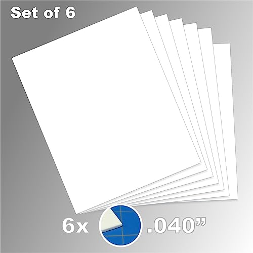 Image of LITKO Plasticard Styrene Sheets | .040 inch Modeling Plastic | White | 6 Pack | Six 8x10-inch polystyrene sheets | Flexible yet sturdy - cuts & scores clean | For scratch building, terrain & displays