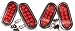 SET of 4 Autosmart Kl-35100rk Red Oval Sealed LED Turn Signal and Parking Light Kit with Light, Grommet and Plug for Truck,Trailer (Turn, Stop, and Tail Light)