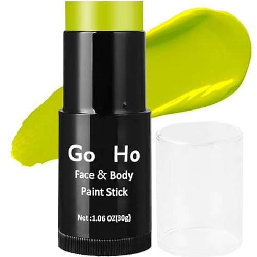 Go Ho Cream-Blendable Ogre Green Face Paint Stick (1.06 oz) Full-coverage Ogre Green Body Paint Stick for Adults Children Halloween Cosplay SFX Makeup Waterproof