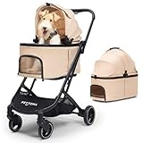 【最新の1秒コット付折り畳み】PETTENA ペットカート 小型犬 分離型 犬カート 耐荷重25kg 「X-FOLD」技術 キャリーコット付ワンタッチ折り畳み 自立可能 軽量 犬バギー お出かけ用 猫 犬ベビーカー PETTENA ORION